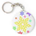 Rainbow Snowflakes Keychains