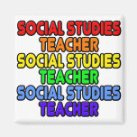 Rainbow Social Studies Teacher Refrigerator Magnet