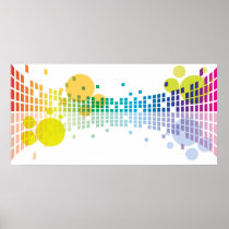vector, sound, music, illustration, equalizer, waves, rainbow, colorful, cool, circles, geometry, dooni designs, Poster with custom graphic design