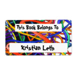 Rainbow Spaghetti Bookplate Shipping Labels