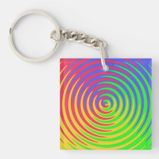 Rainbow Spiral Acrylic Keychain