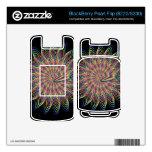 Rainbow Spiral Flower Design - Black Background BlackBerry Skins
