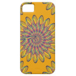 Rainbow Spiral Flower Design - Orange Background iPhone 5 Case