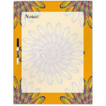 Rainbow Spiral Flower Design - Orange Background Dry Erase Whiteboards