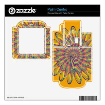 Rainbow Spiral Flower Design - Orange Background Palm Centro Skin