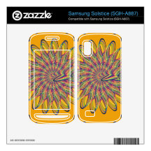 Rainbow Spiral Flower Design - Orange Background Samsung Solstice Skins