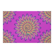 Rainbow Spiral Flower Design - Purple Background canvas prints