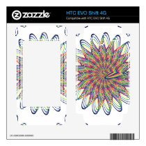 Rainbow Spiral Flower Design - White Background skins