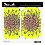 Rainbow Spiral Flower Design - Yellow Background Samsung Galaxy S 4G Decal