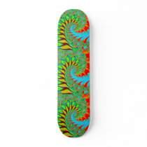 Rainbow spiral fractal skate deck