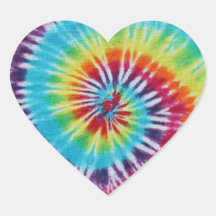 Rainbow Spiral Heart Stickers
