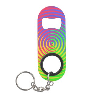 Rainbow Spiral Mini Bottle Opener with Keychain