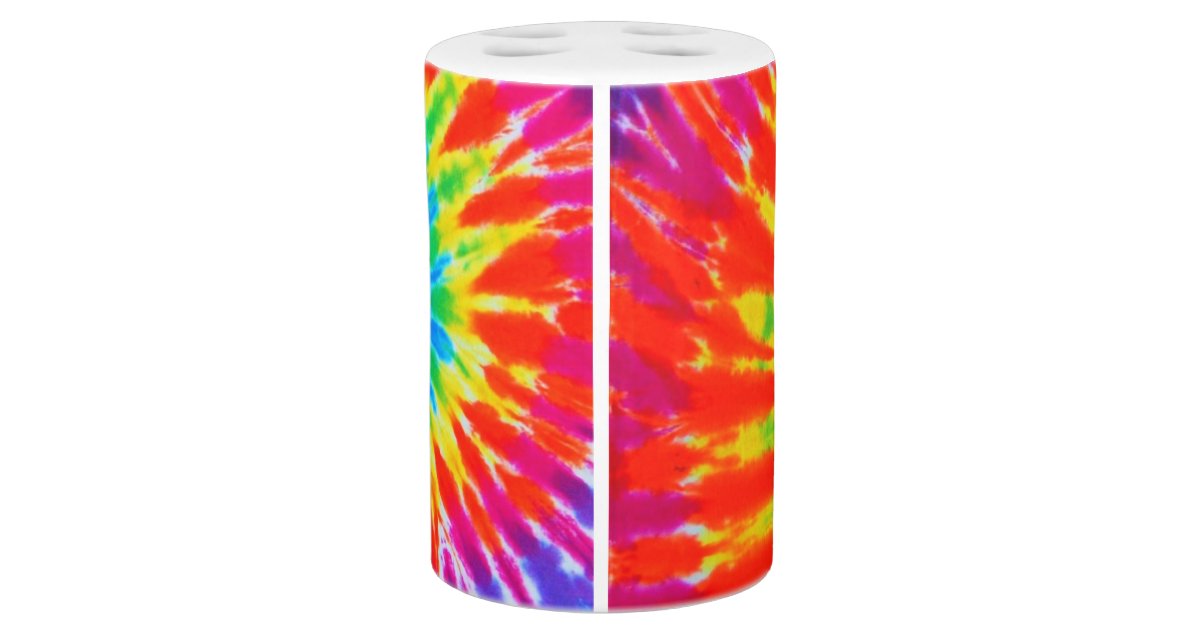 Rainbow Spiral Tie Dye Bath Set Zazzle