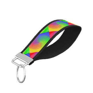 Rainbow Spiral Wrist Keychains