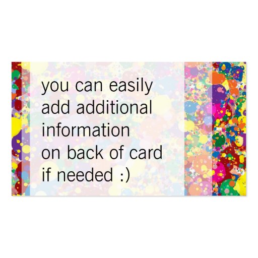 Rainbow Splatter Business Card (back side)