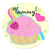 Rainbow Sprinkle Cupcake Sticker