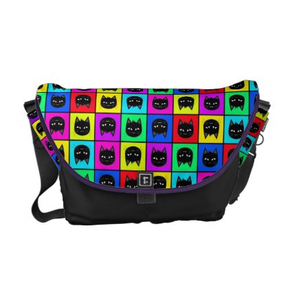 Rainbow Square Cat Pattern Courier Bag