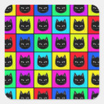 Rainbow Square Cat Pattern Sticker