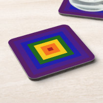 Rainbow Square cork coasters