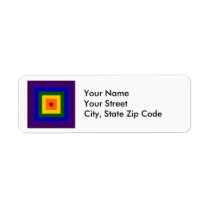 Rainbow Square return address label labels