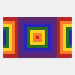 Rainbow Squares Rectangular Sticker