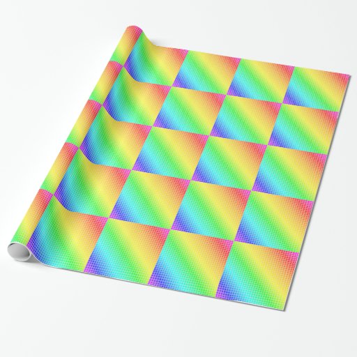 Rainbow Squares Wrapping Paper