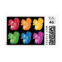 Rainbow Squirrels Stamps