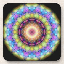 Rainbow stained Glass Beverage Coasters