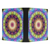 Rainbow stained Glass 3 Ring Binder