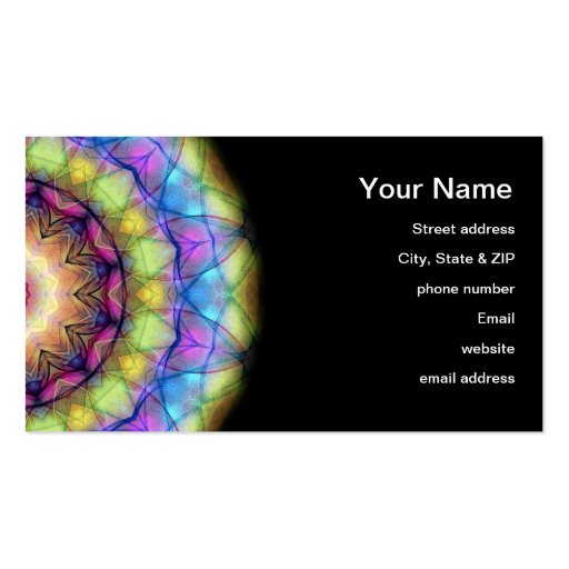 Rainbow stained Glass Business Card Templates (back side)