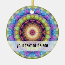 Rainbow stained Glass Christmas Ornament