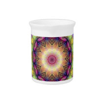 Rainbow stained Glass Drink Pitchers