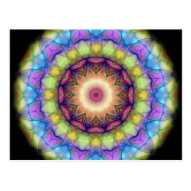 Rainbow stained Glass Postcard