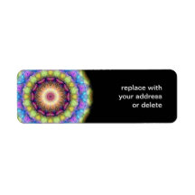 Rainbow stained Glass Return Address Label