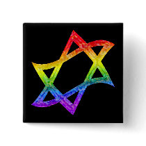 Rainbow Star of David Buttons