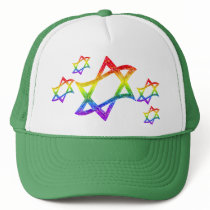 Rainbow Star of David Hats