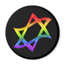 Rainbow Star of David Magnets