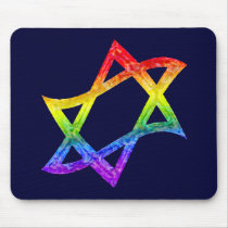 Rainbow Star of David Mousepad by yosefdreams Rainbow Star of David Mousepad