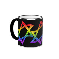 Rainbow Star of David Mugs