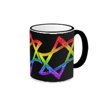Rainbow Star of David Mugs