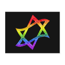 Rainbow Star of David Postcard
