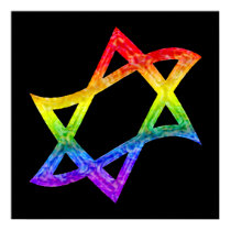 Rainbow Star of David Poster