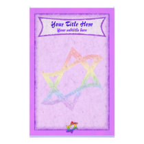 Rainbow Star of David Purple Stationery stationery