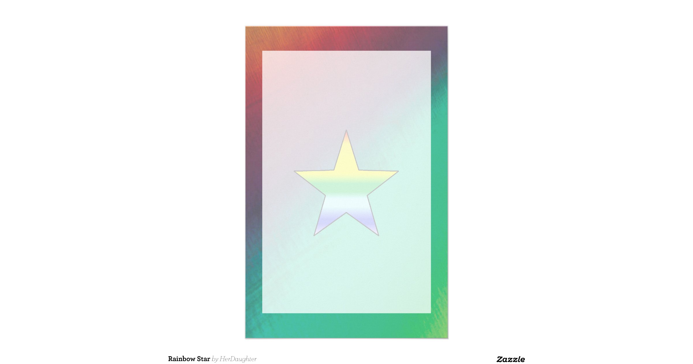 Rainbow Star Stationery Zazzle