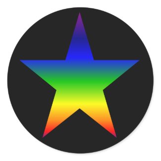 Rainbow star stickers sheet black background sticker