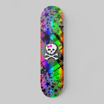 Rainbow Starry Skull Skateboard Deck