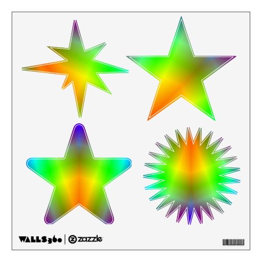 Rainbow Stars Wall Decal Zazzle