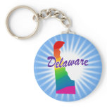 Rainbow State Of Delaware Keychain