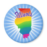 Rainbow State Of Illinois Fridge Magnet