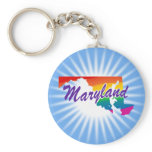 Rainbow State Of Maryland Keychain